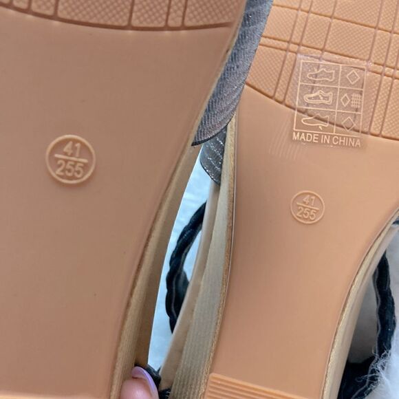 Intini Leather Silver Braided Ankle Strap Low Wedge Sandals - Picture 10 of 15